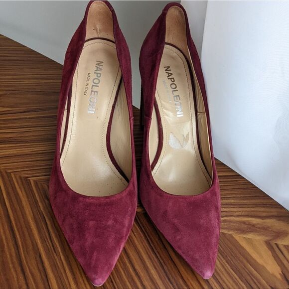 NAPOLEONI suede heels in burgundy color size 37 @S7 - Picture 12 of 13